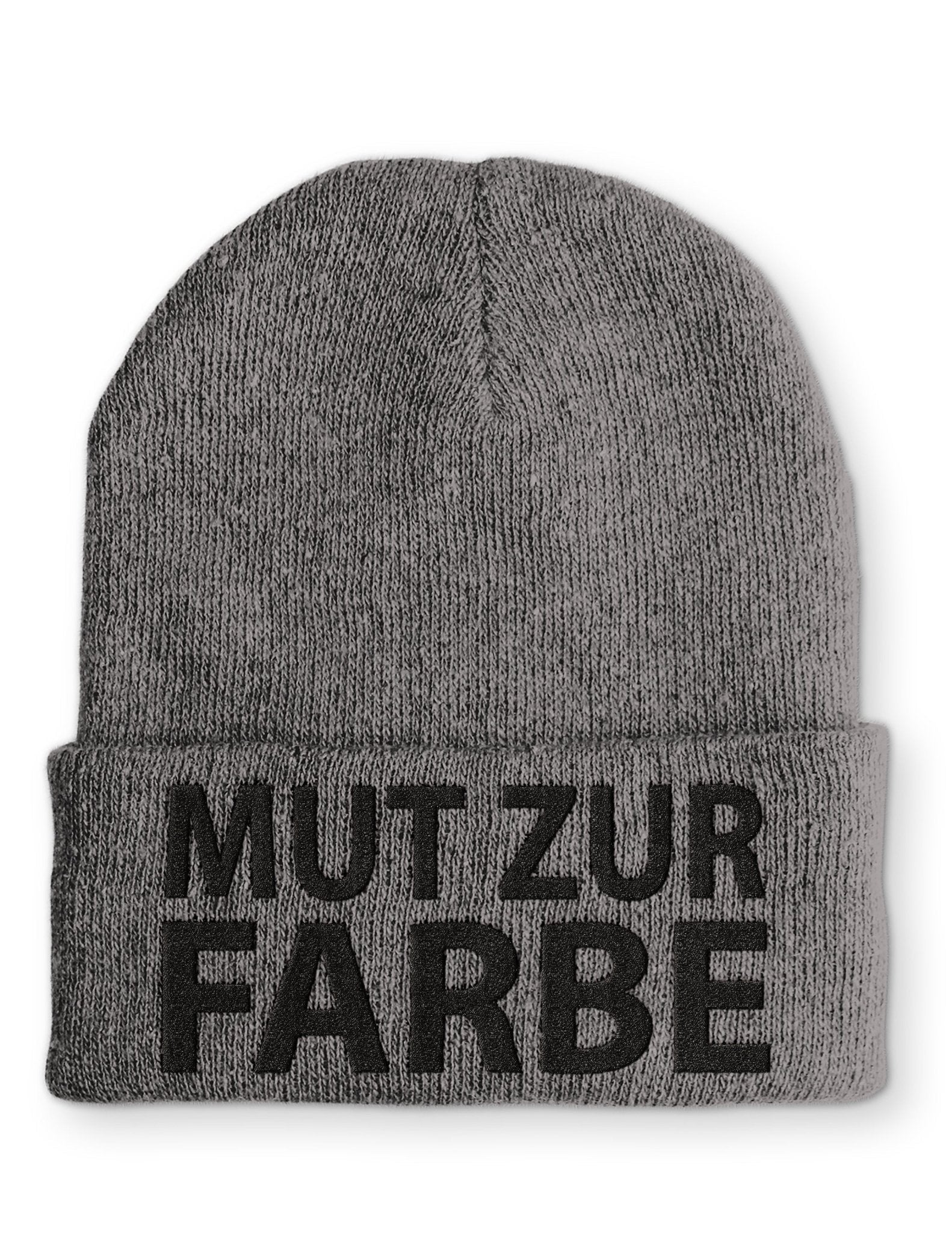 Mut zur Farbe Statement Beanie Mütze mit Spruch - tshirtladen - Mütze