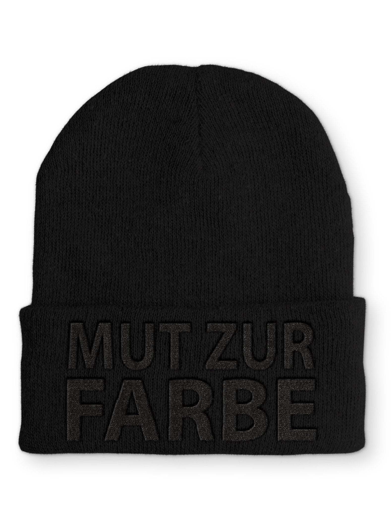 Mut zur Farbe Statement Beanie Mütze mit Spruch - tshirtladen - Mütze