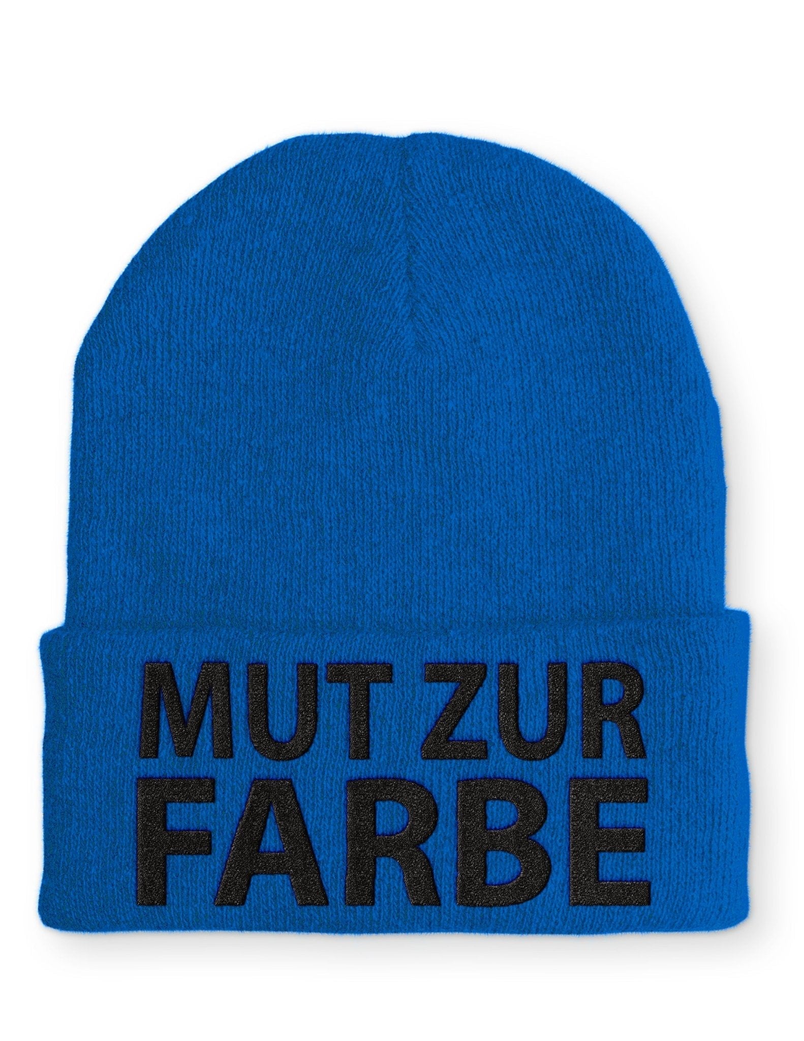 Mut zur Farbe Statement Beanie Mütze mit Spruch - tshirtladen - Mütze