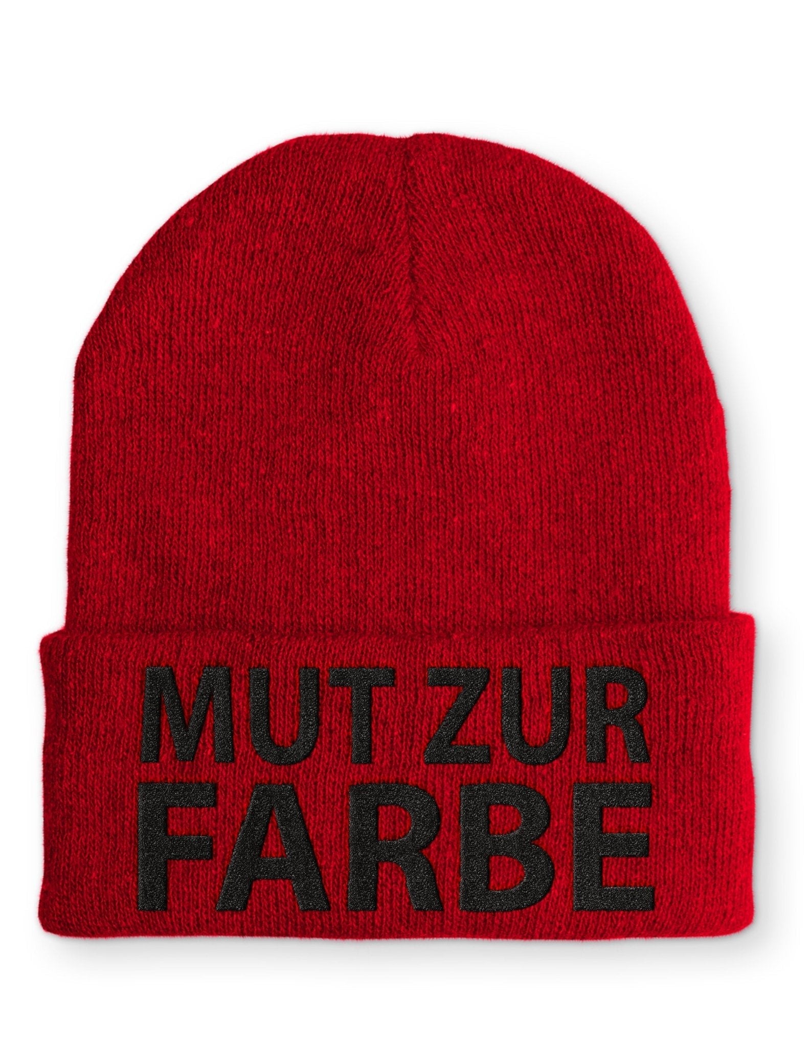 Mut zur Farbe Statement Beanie Mütze mit Spruch - tshirtladen - Mütze