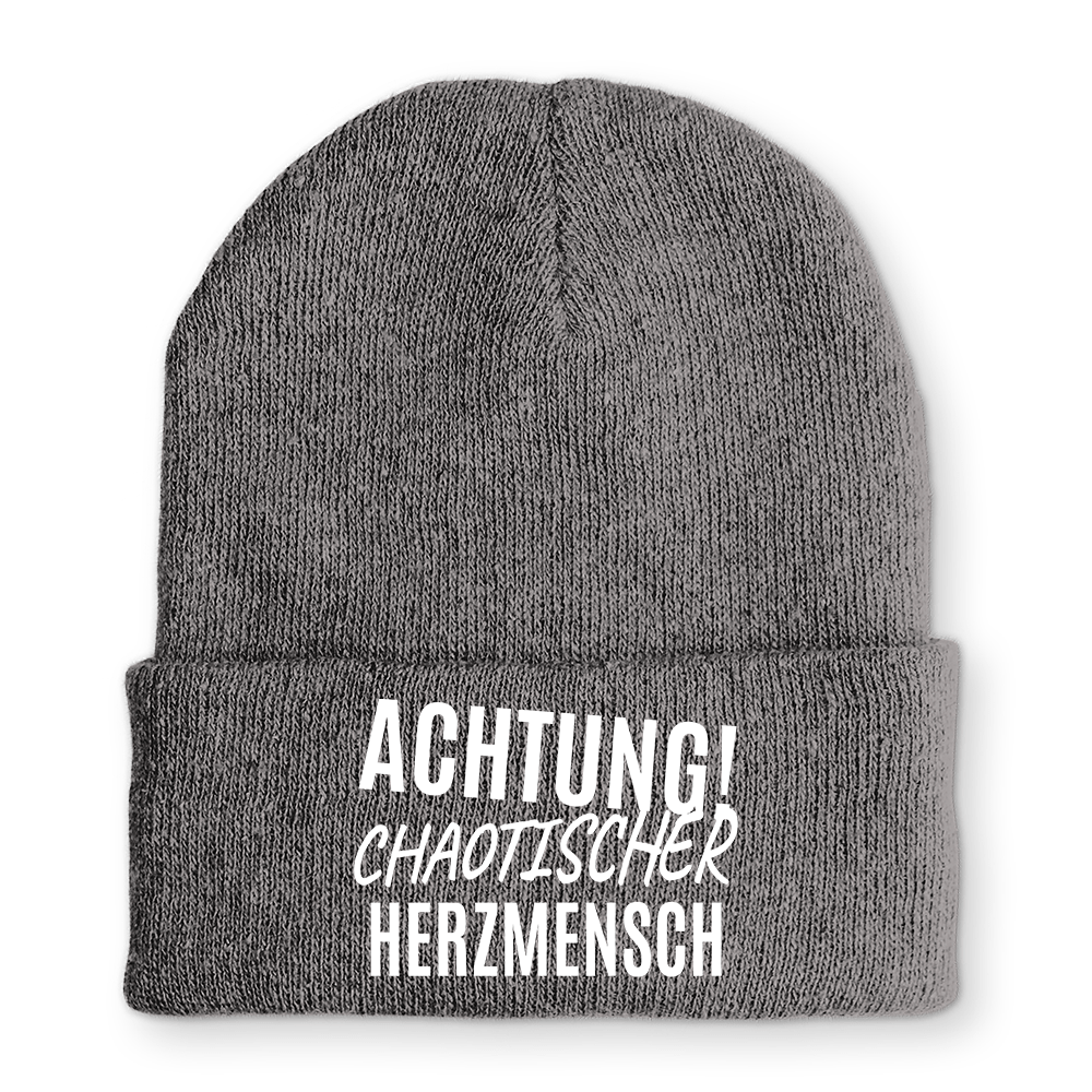 Mütze Achtung chaotischer Herzmensch - Schwarzer - Kaffee