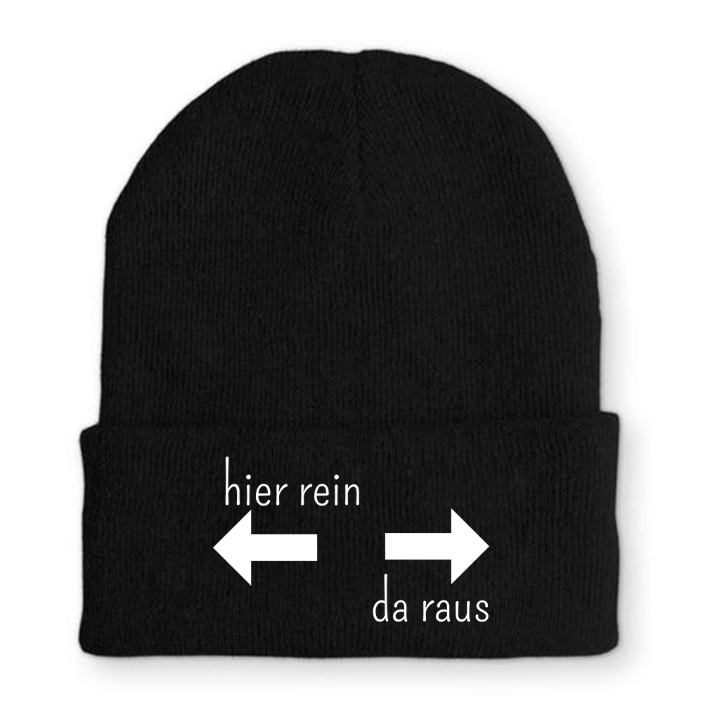 Mütze Hier rein da raus - Schwarzer - Kaffee