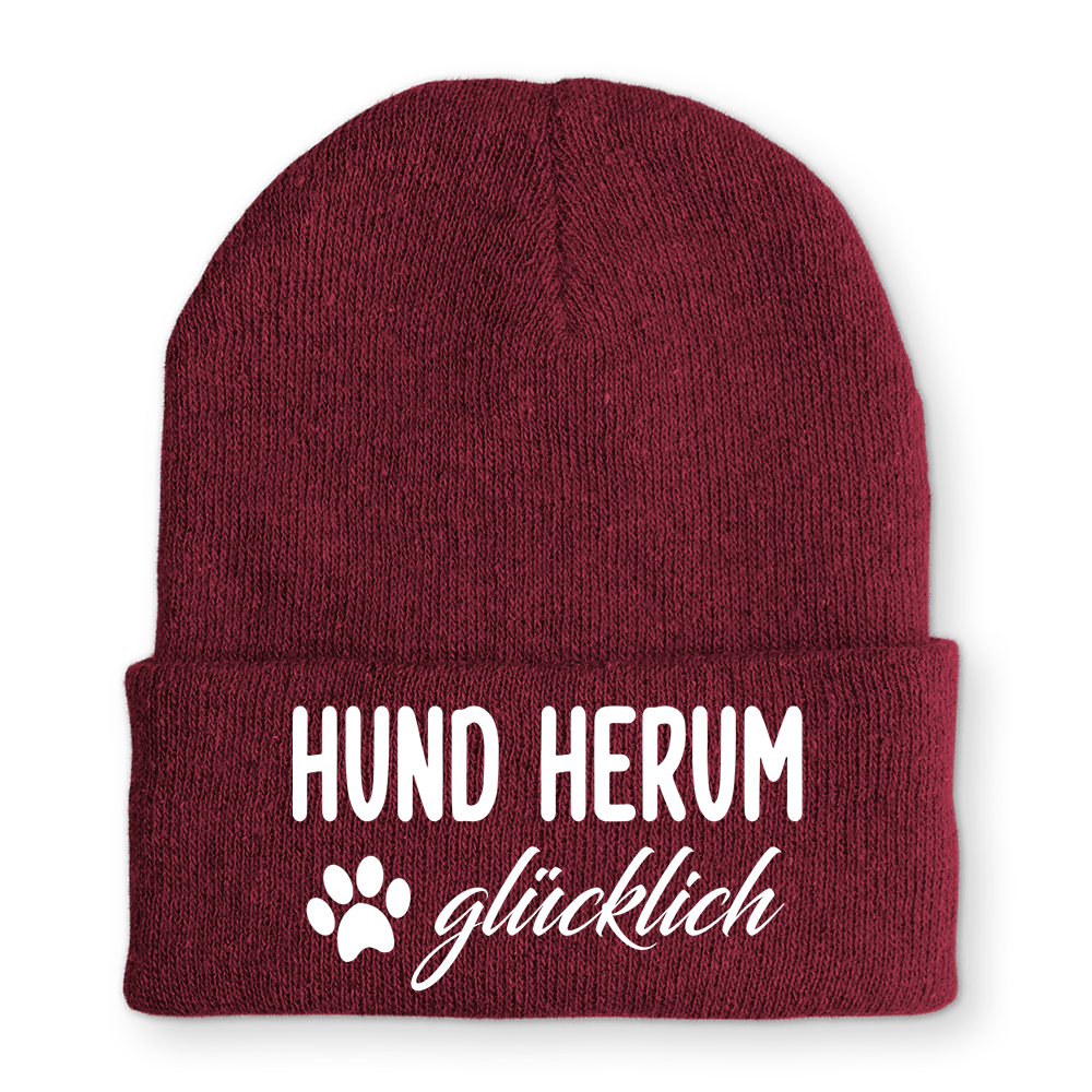 Mütze Hund herum glücklich - Schwarzer - Kaffee