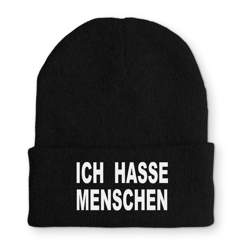 Mütze Ich hasse Menschen - Schwarzer - Kaffee