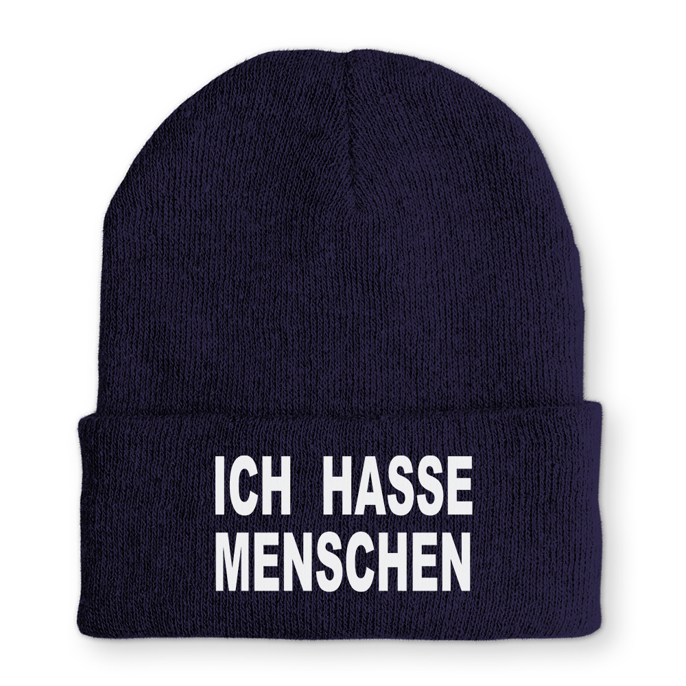 Mütze Ich hasse Menschen - Schwarzer - Kaffee
