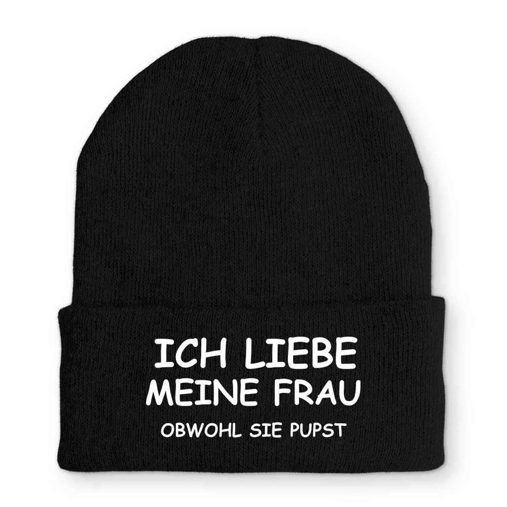 Mütze Ich liebe meine Frau obwohl sie pupst - Schwarzer - Kaffee