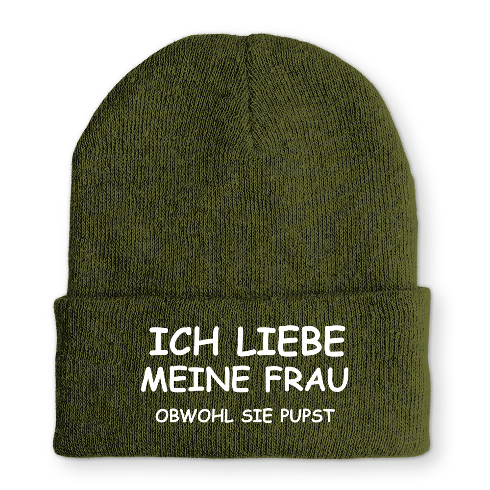 Mütze Ich liebe meine Frau obwohl sie pupst - Schwarzer - Kaffee