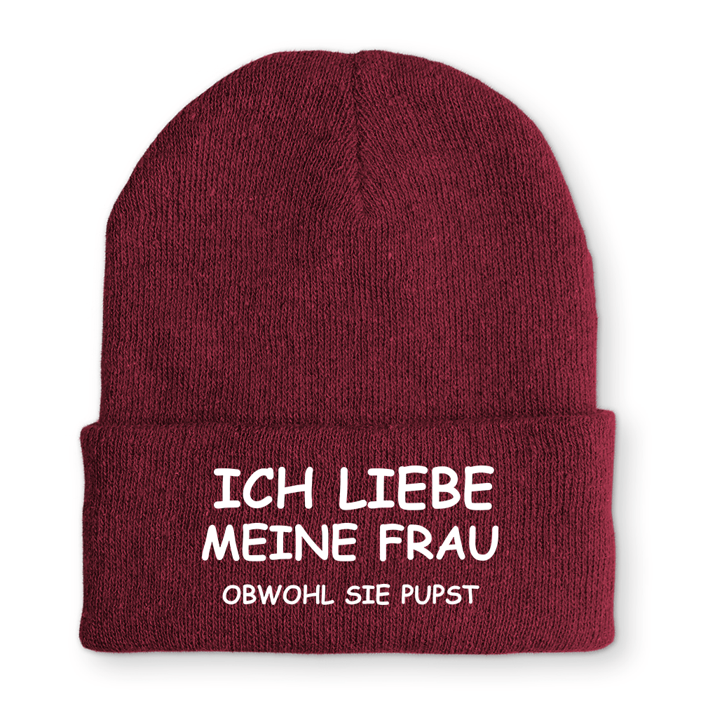 Mütze Ich liebe meine Frau obwohl sie pupst - Schwarzer - Kaffee