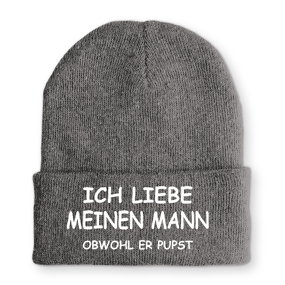 Mütze Ich liebe meinen Mann obwohl er Pupst - Schwarzer - Kaffee