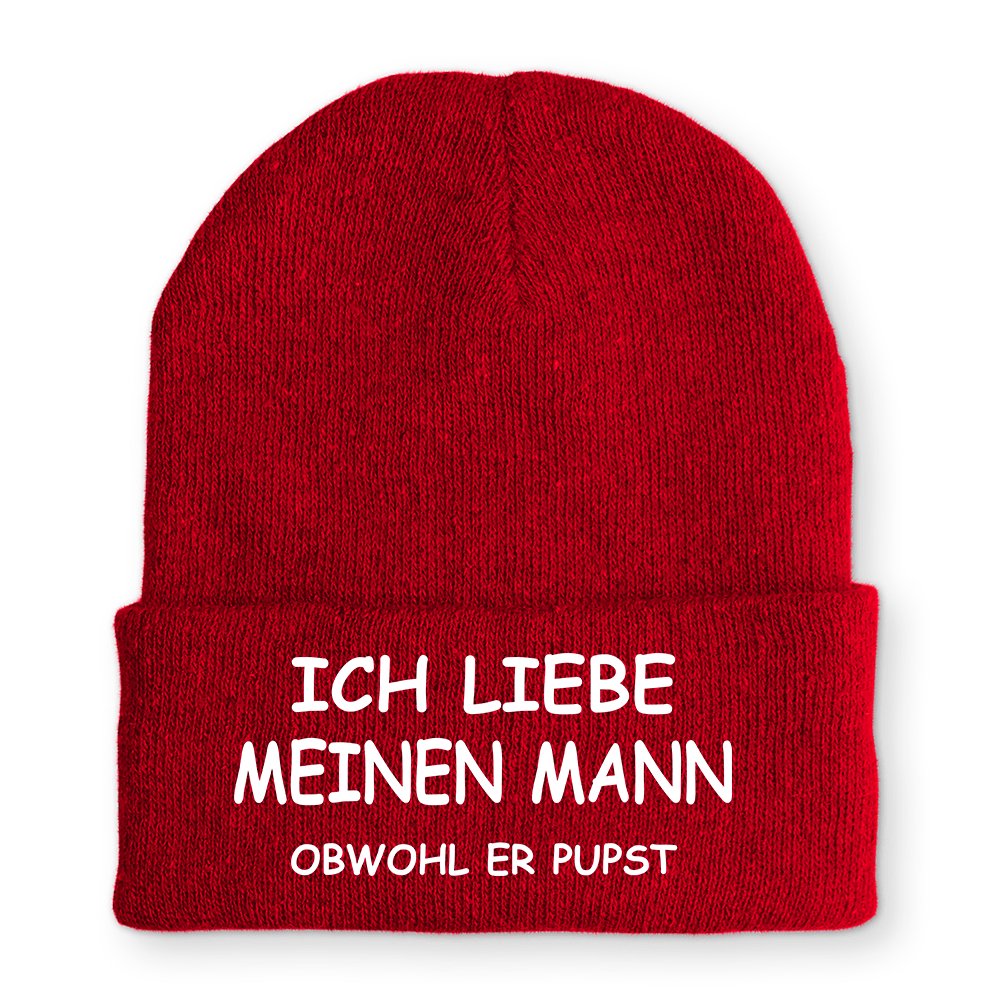 Mütze Ich liebe meinen Mann obwohl er Pupst - Schwarzer - Kaffee