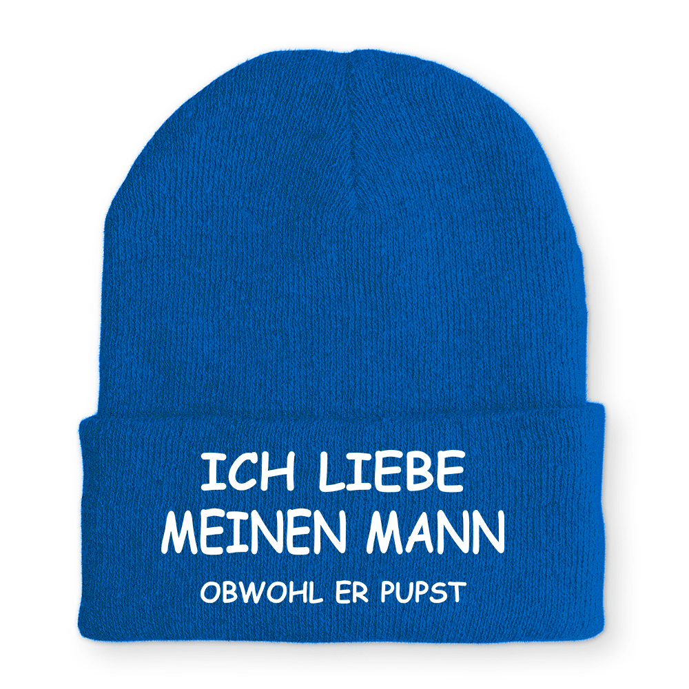 Mütze Ich liebe meinen Mann obwohl er Pupst - Schwarzer - Kaffee