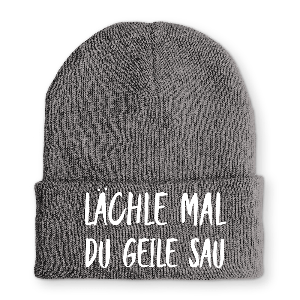 Mütze Lächle mal du geile Sau - Schwarzer - Kaffee