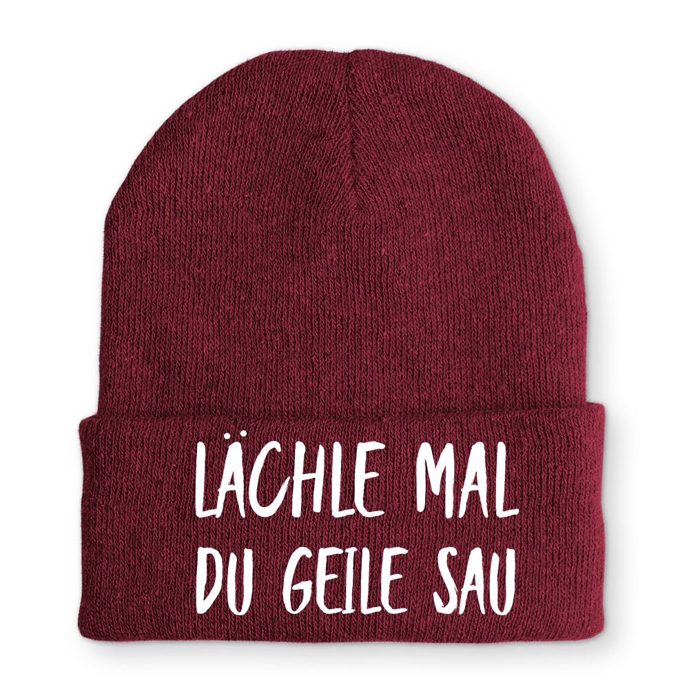 Mütze Lächle mal du geile Sau - Schwarzer - Kaffee