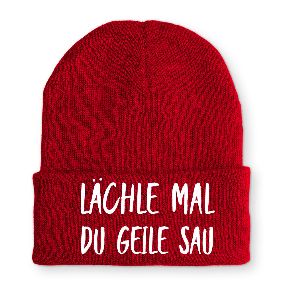 Mütze Lächle mal du geile Sau - Schwarzer - Kaffee