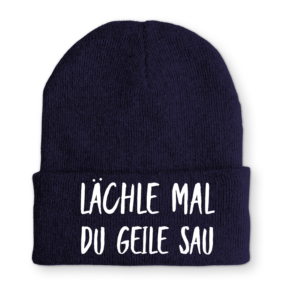 Mütze Lächle mal du geile Sau - Schwarzer - Kaffee