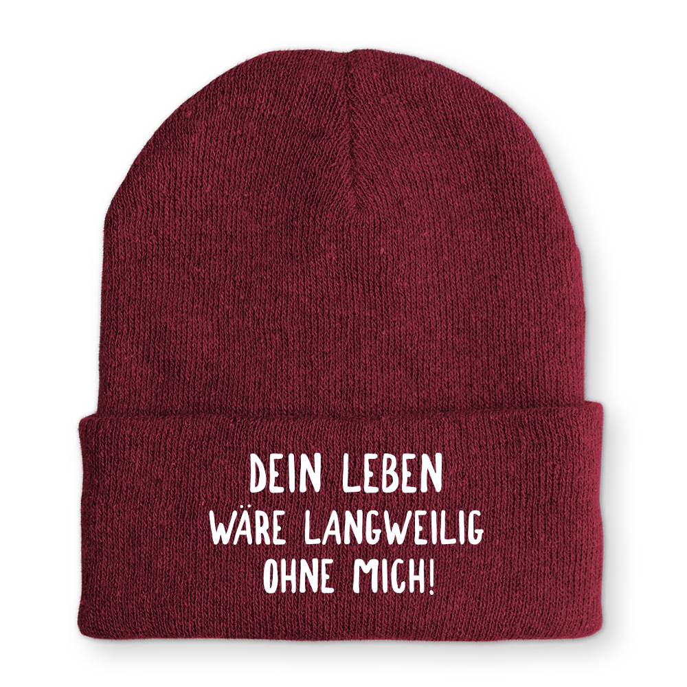 Mütze Langweilig ohne mich - Schwarzer - Kaffee