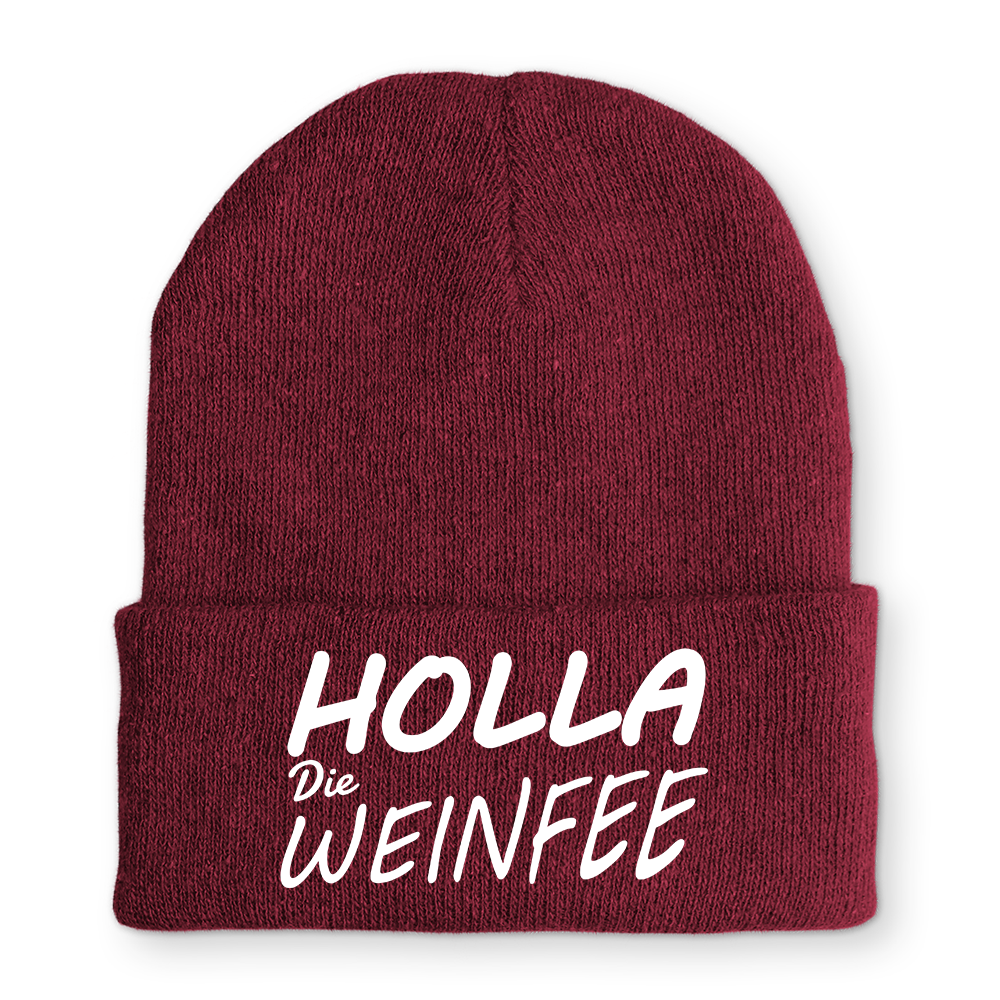Holla Die Weinfee - Beanie - Mütze mit Spruch