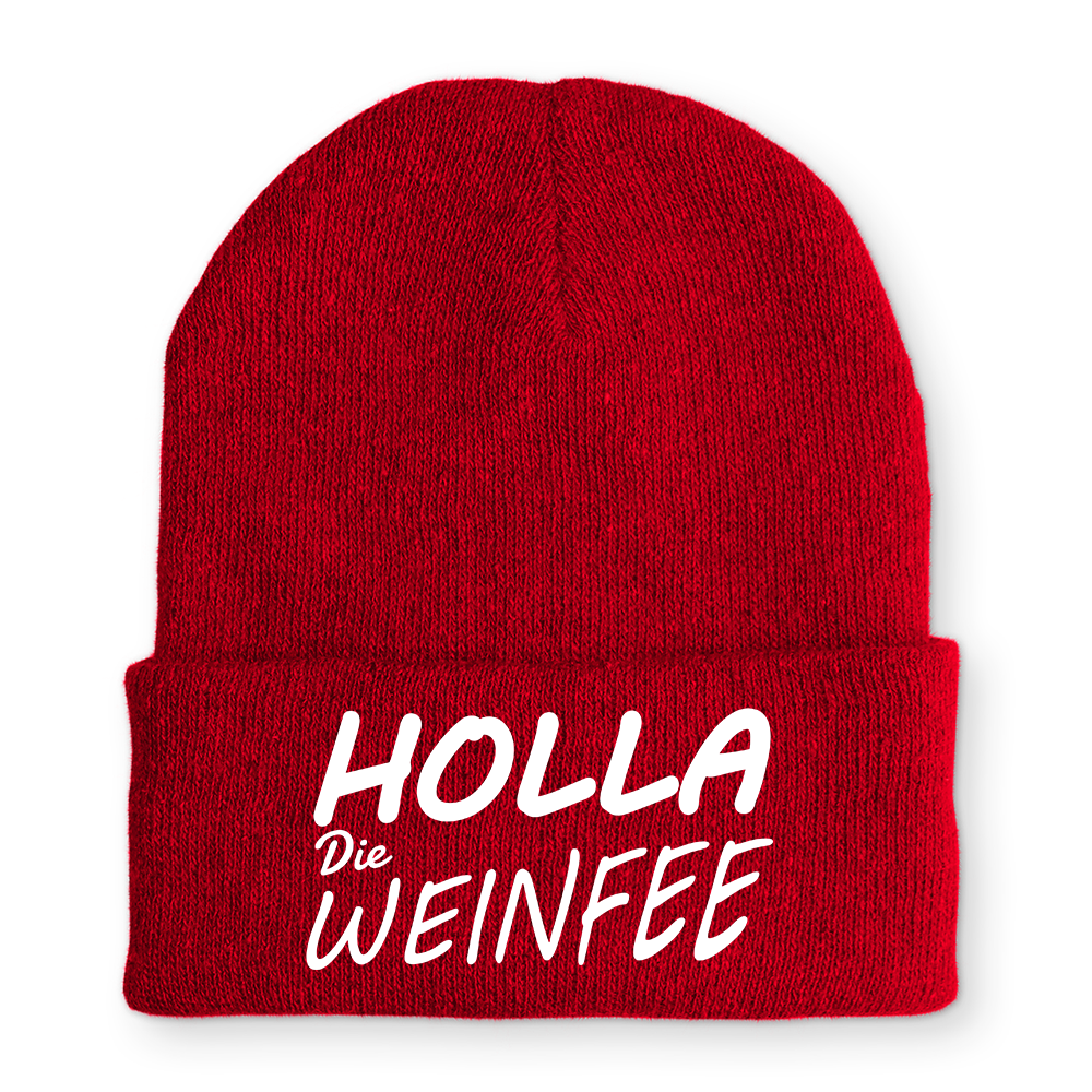 Holla Die Weinfee - Beanie - Mütze mit Spruch