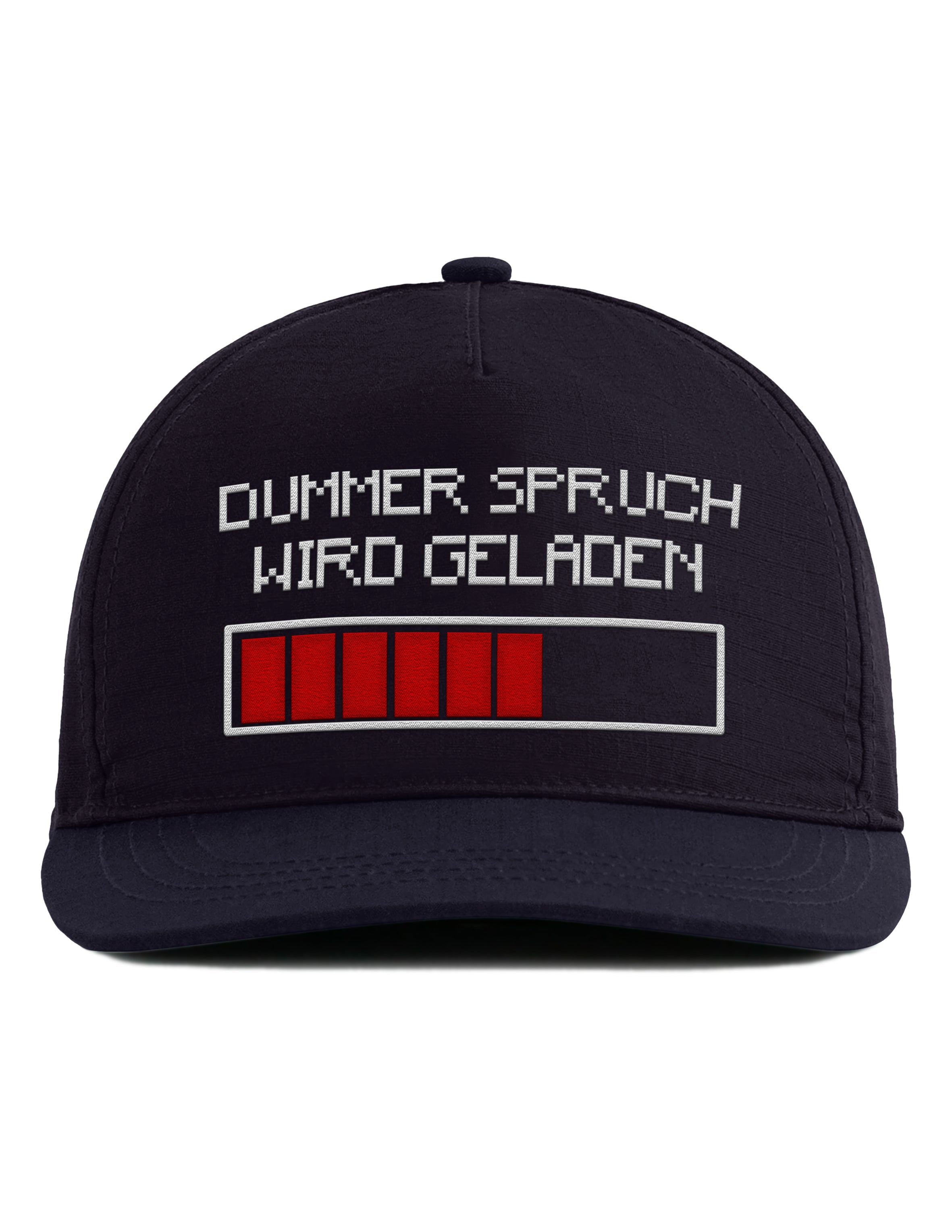 Bestickte Snapback Cap – Dummer Spruch wird geladen – Unisex