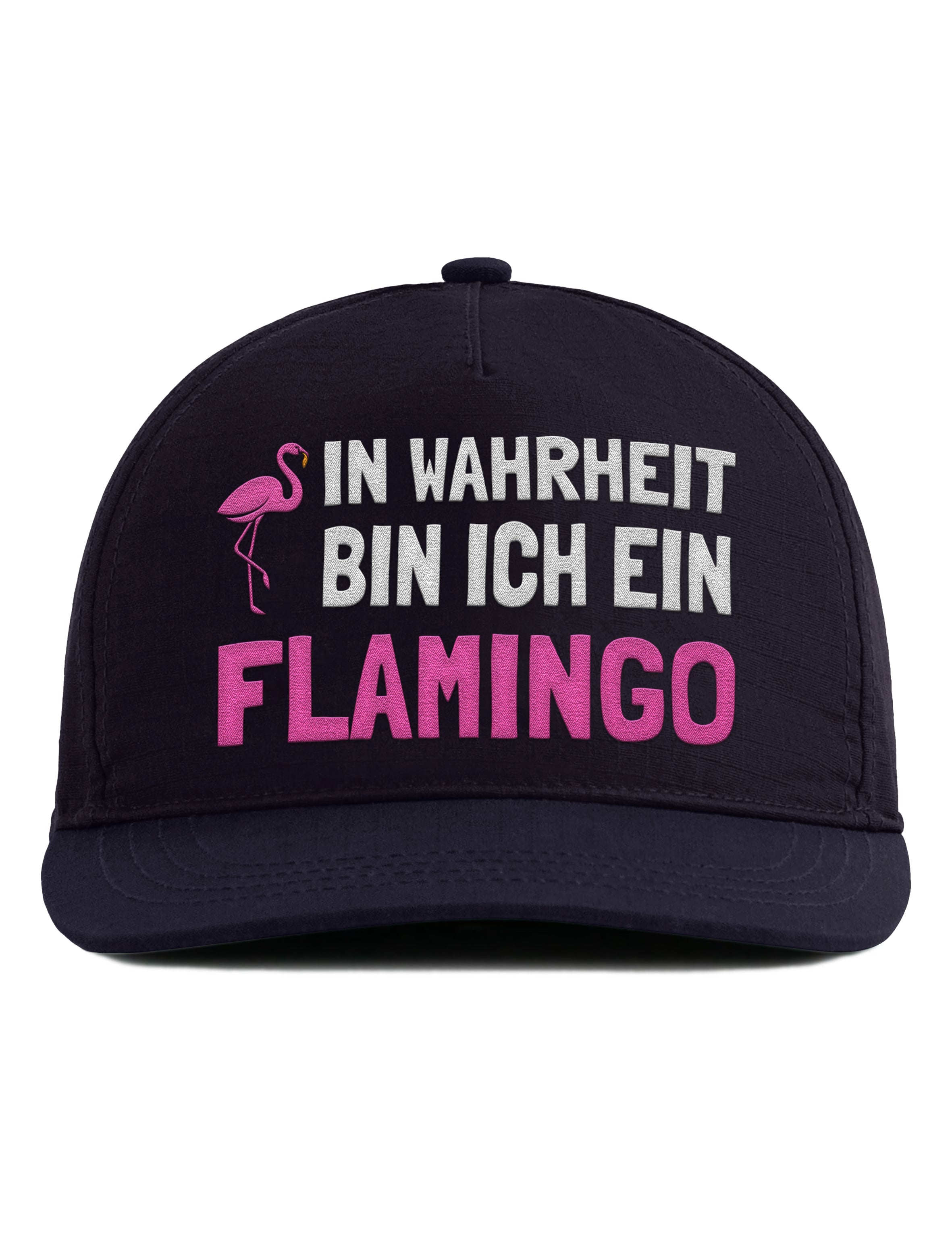 Snapback Cap – In Wahrheit bin ich ein Flamingo – Unisex Basecap – Bestickt
