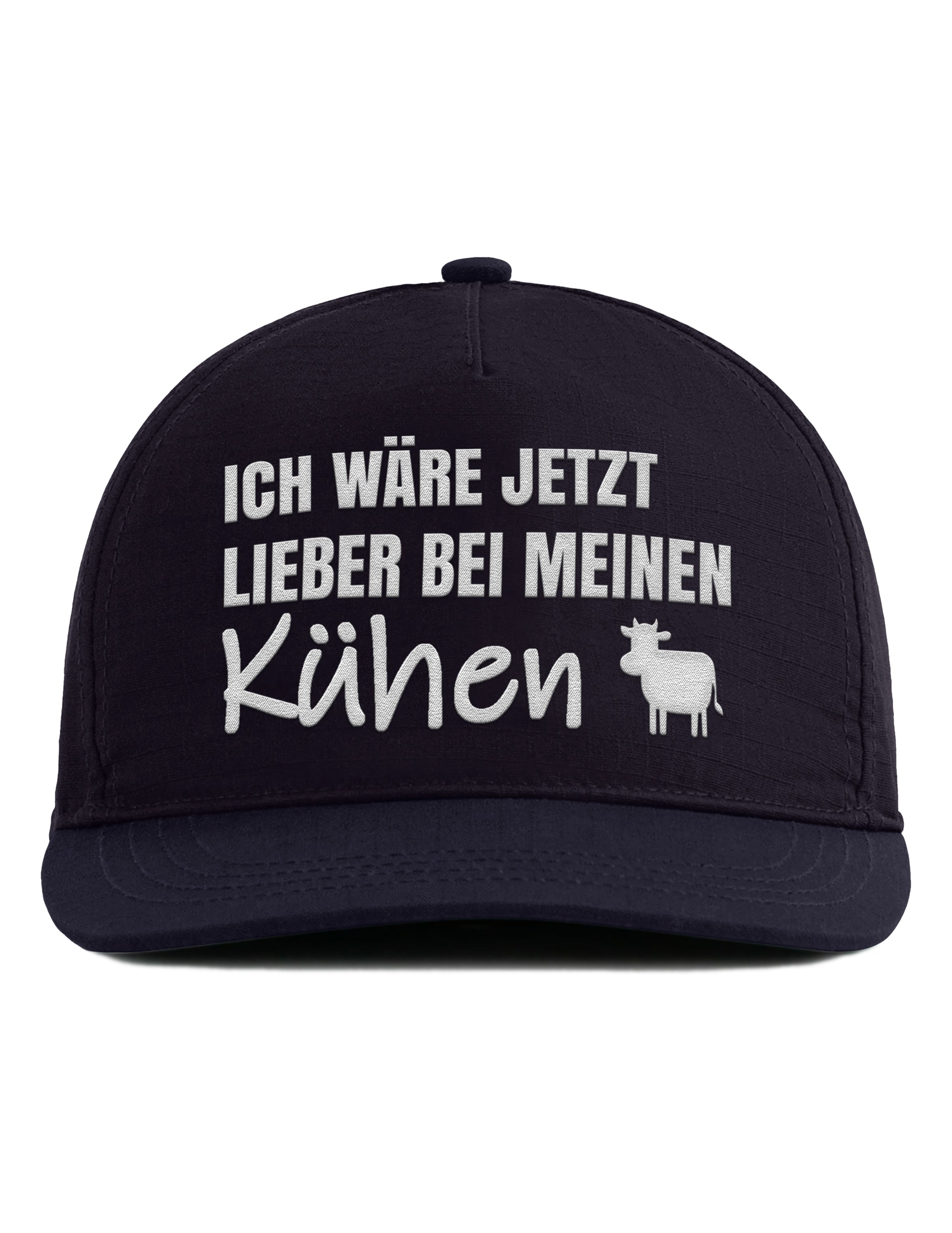 Snapback Cap – Ich wäre jetzt lieber bei meinen Kühen – Bestickt – Unisex Basecap