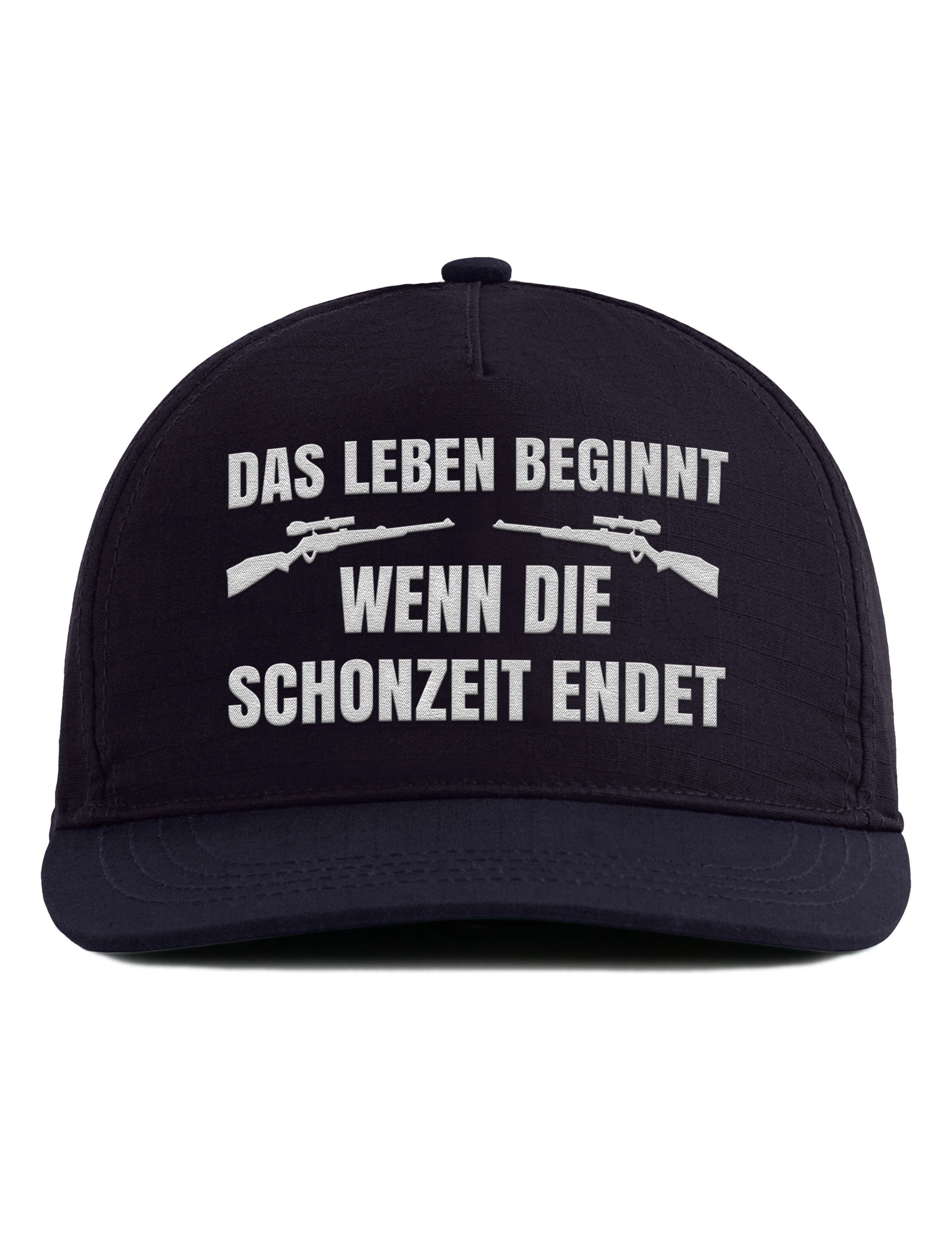 Snapback Cap – Das Leben beginnt wenn die Schonzeit endet – Unisex - Bestickt
