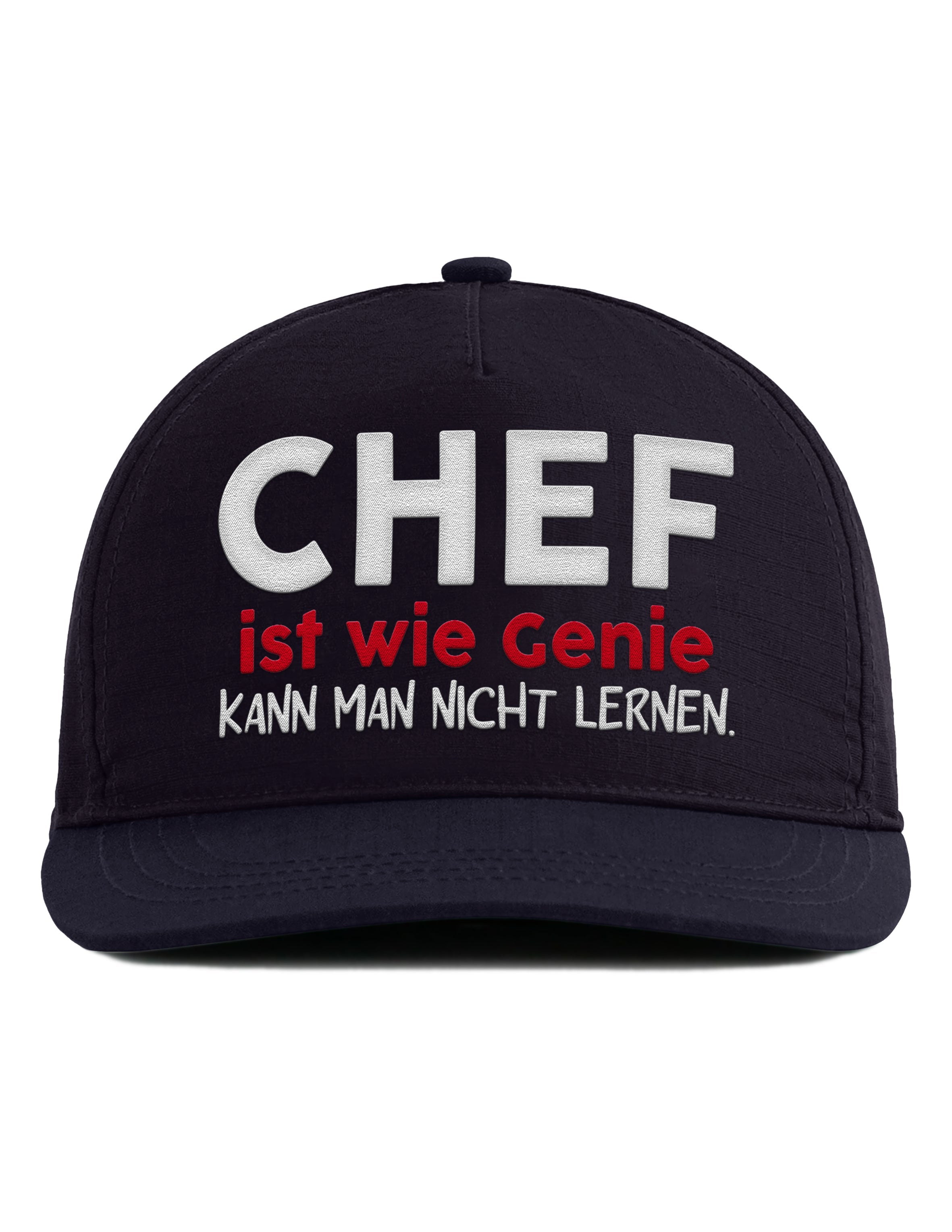 Snapback Cap – Chef ist wie Genie kann man nicht lernen – Unisex Basecap - Bestickt