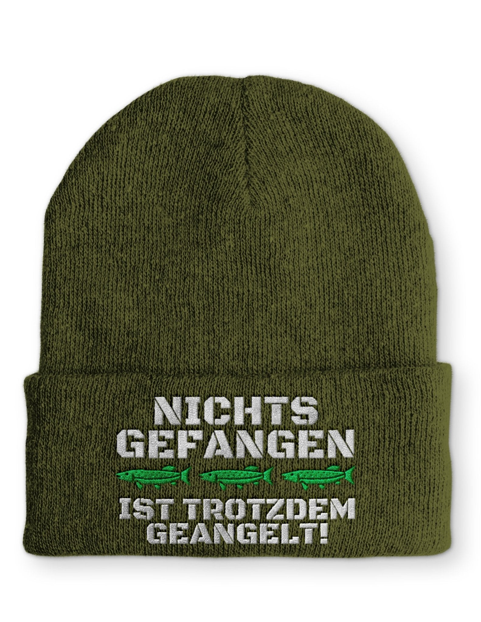 Nichts gefangen ist trotzdem geangelt Beanie Mütze mit Spruch - tshirtladen - Mütze