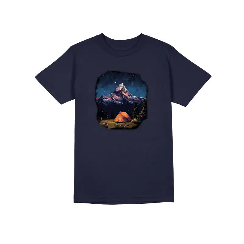 Night Tent Outdoor Camper Herren Unisex T - Shirt - S / Navy
