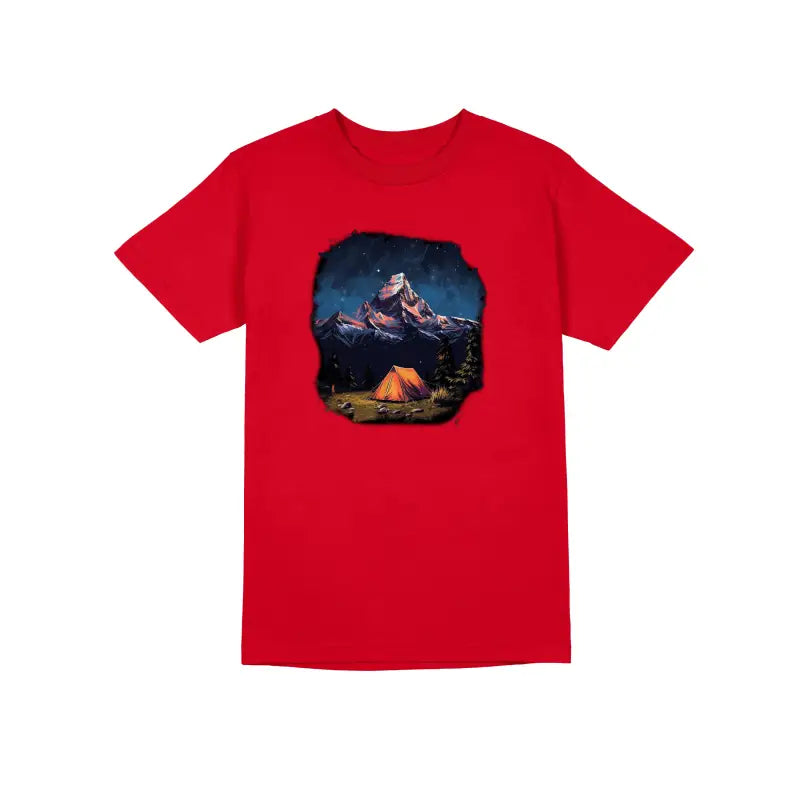 Night Tent Outdoor Camper Herren Unisex T - Shirt - S / Rot