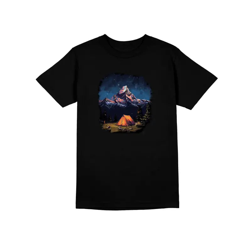 Night Tent Outdoor Camper Herren Unisex T - Shirt - S / Schwarz