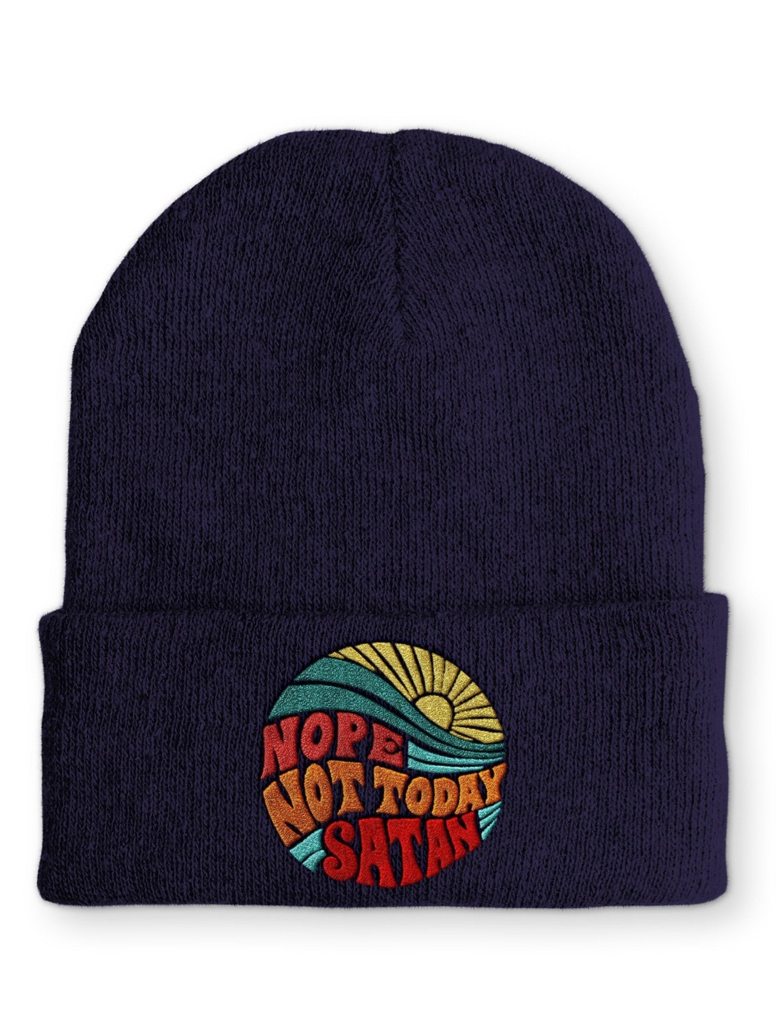 Nope not today Satan Statement Beanie Mütze mit Spruch - tshirtladen - Mütze