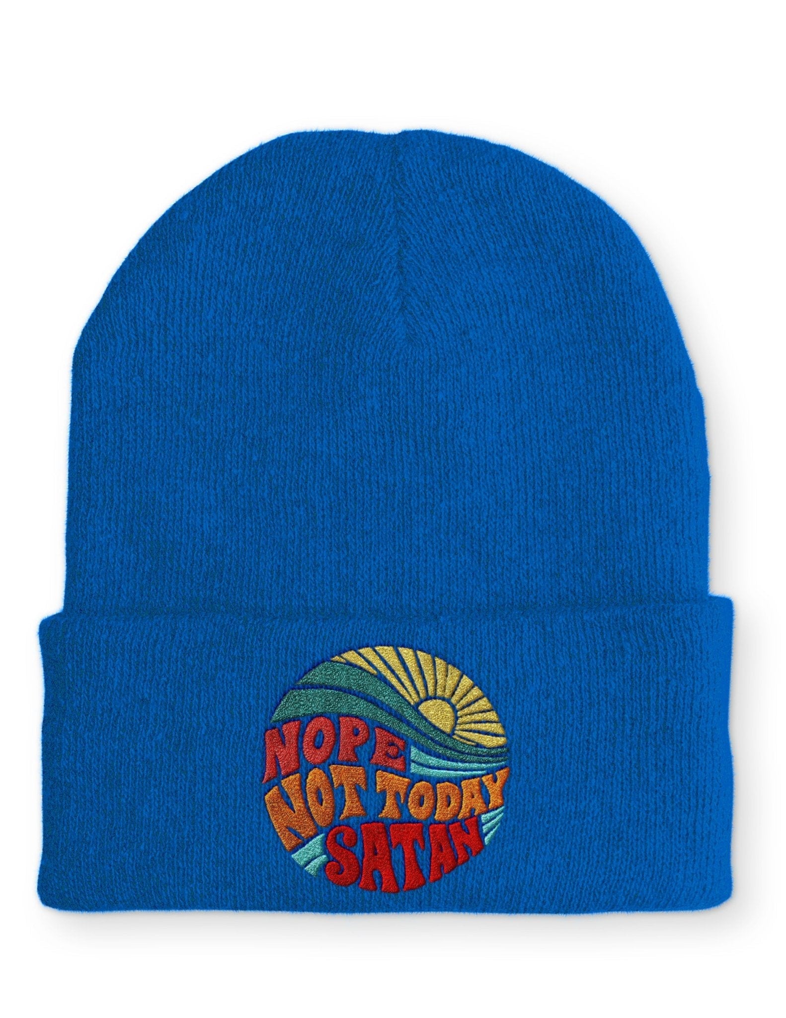 Nope not today Satan Statement Beanie Mütze mit Spruch - tshirtladen - Mütze