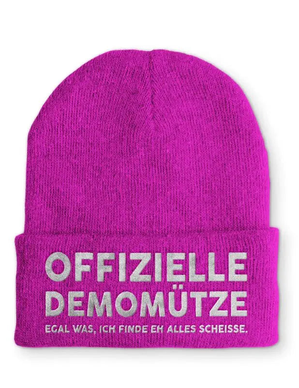 Offizielle Demomütze egal was, ich finde eh alles scheisse Statement Beanie Mütze mit Spruch - tshirtladen - Mütze