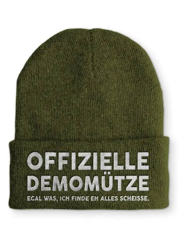 Offizielle Demomütze egal was, ich finde eh alles scheisse Statement Beanie Mütze mit Spruch - tshirtladen - Mütze