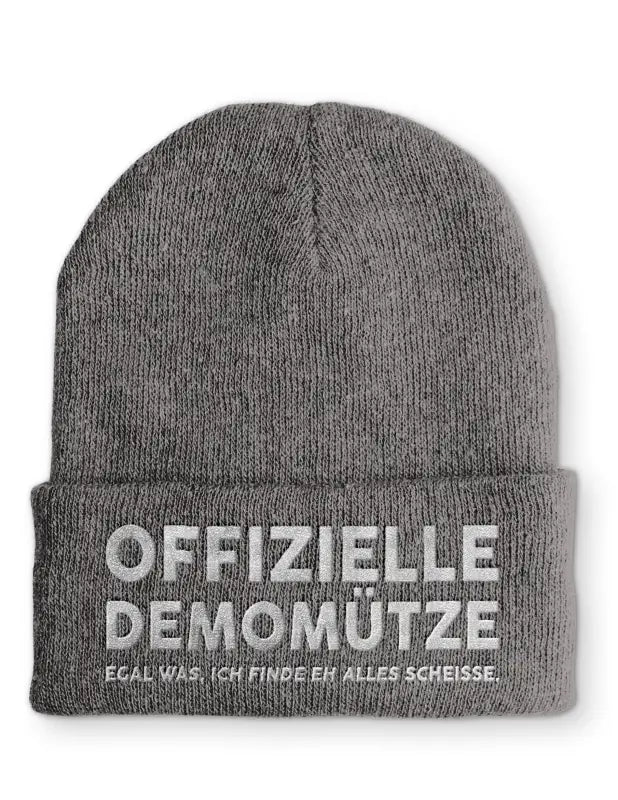 Offizielle Demomütze Statement Beanie Mütze mit Spruch - tshirtladen - Mütze