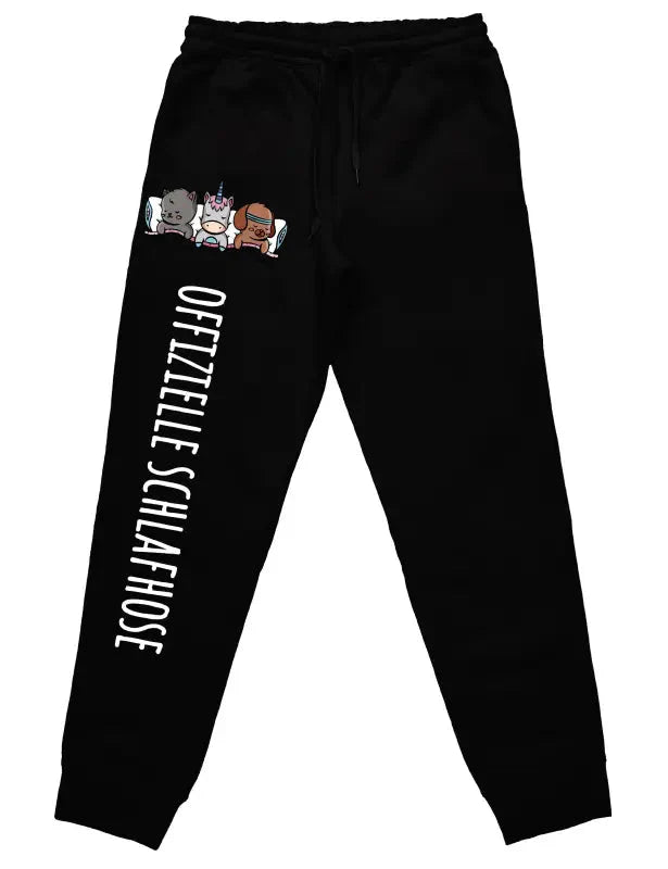 Offizielle Schlafhose "Katze Einhorn Hund" Jogginghose mit lustigem Spruch - tshirtladen -