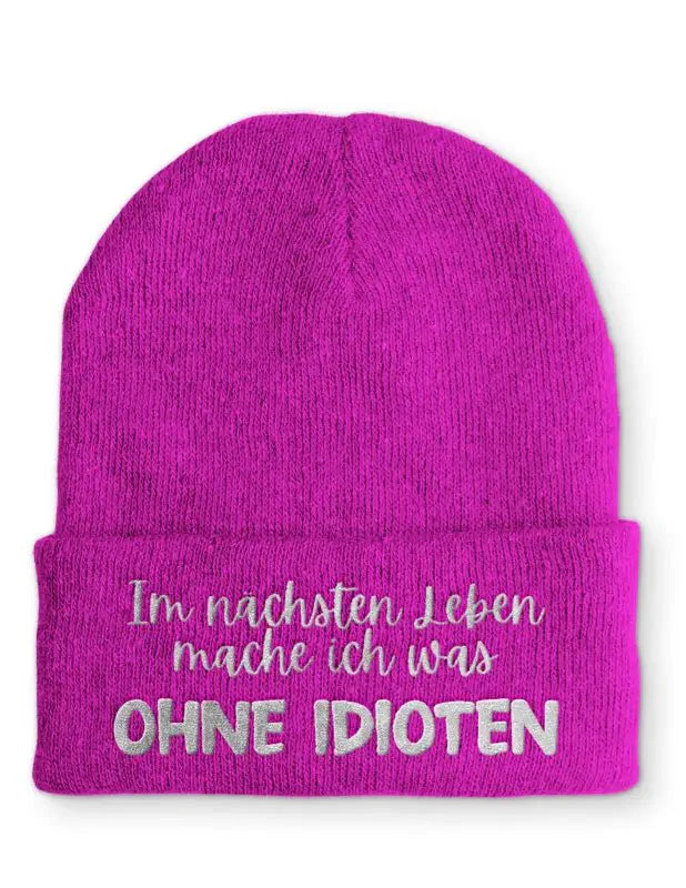Ohne Idioten Statement Beanie Mütze mit Spruch - tshirtladen - Mütze