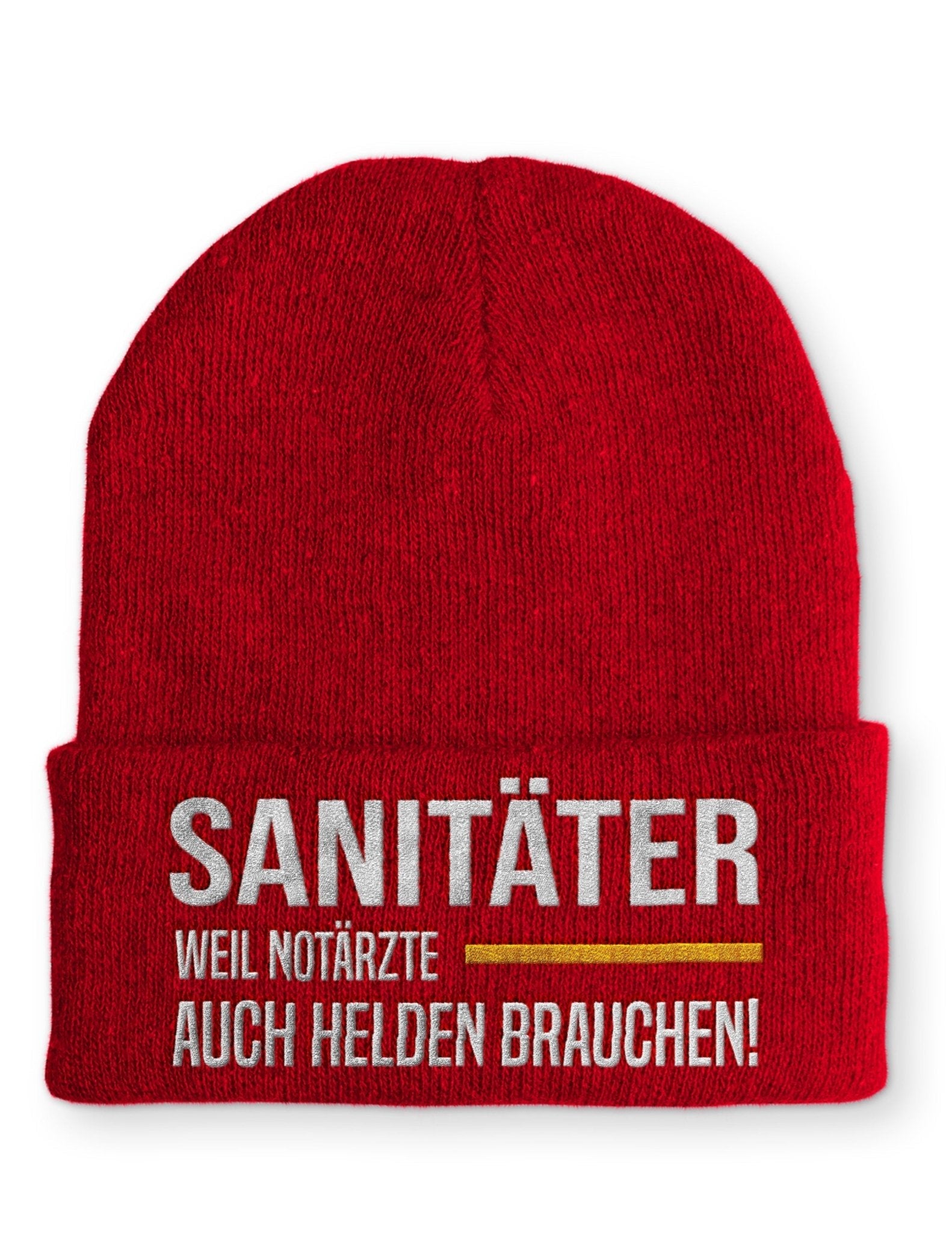 Sanitäter weil Notärzte Helden brauchen Beanie Mütze mit Spruch - tshirtladen - Mütze