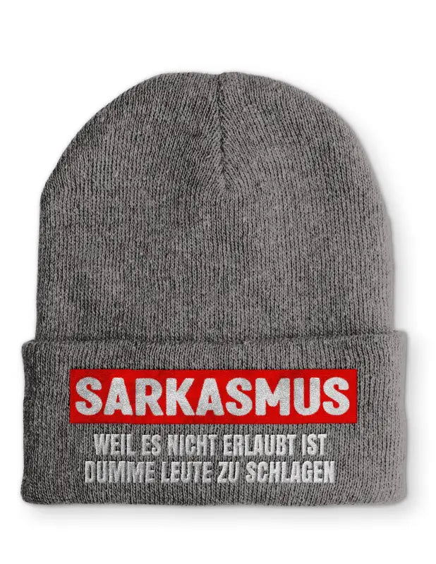Sarkasmus Weil es nicht erlaubt ist dumme Leute zu schlagen Statement Beanie Mütze mit Spruch - tshirtladen - Mütze