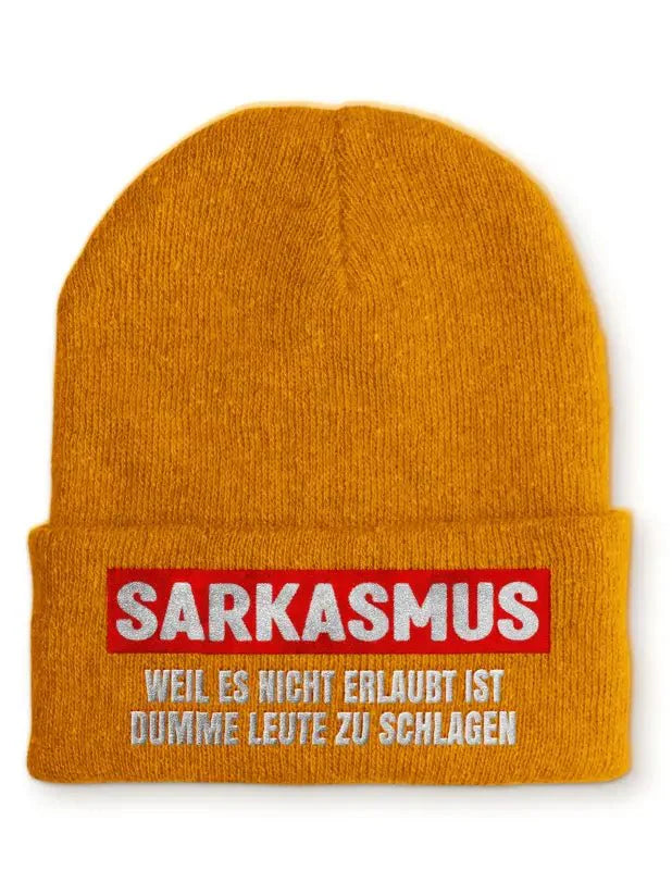 Sarkasmus Weil es nicht erlaubt ist dumme Leute zu schlagen Statement Beanie Mütze mit Spruch - tshirtladen - Mütze