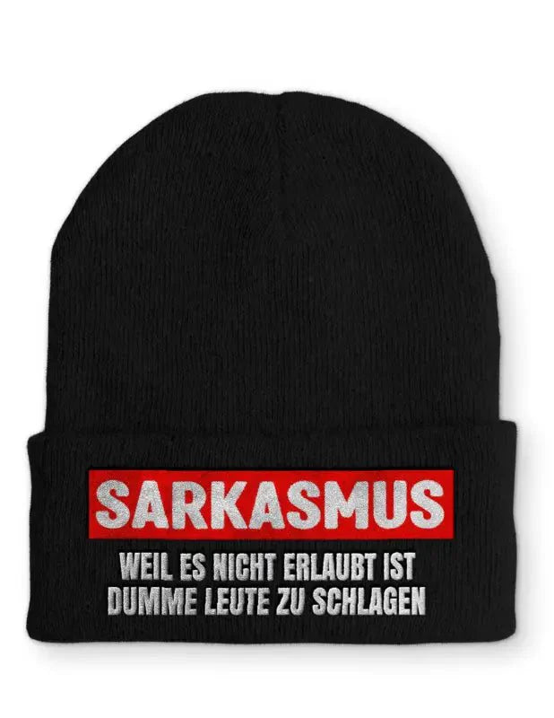Sarkasmus Weil es nicht erlaubt ist dumme Leute zu schlagen Statement Beanie Mütze mit Spruch - tshirtladen - Mütze
