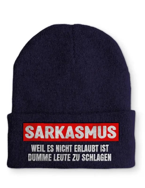 Sarkasmus Weil es nicht erlaubt ist dumme Leute zu schlagen Statement Beanie Mütze mit Spruch - tshirtladen - Mütze