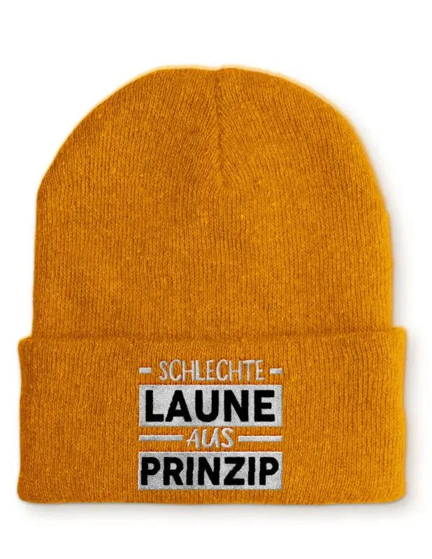 Schlechte Laune aus Prinzip Statement Beanie Mütze mit Spruch - tshirtladen - Mütze
