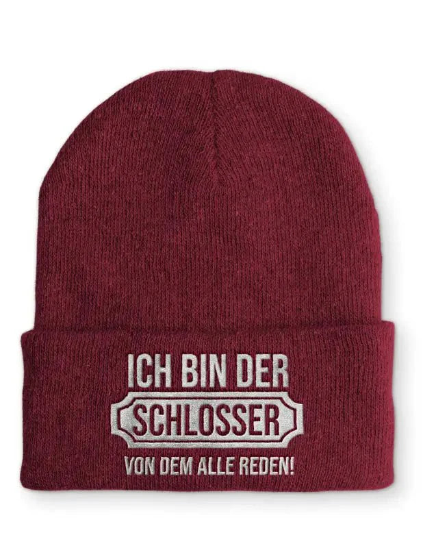 Schlosser Statement Beanie Mütze mit Spruch - tshirtladen - Mütze