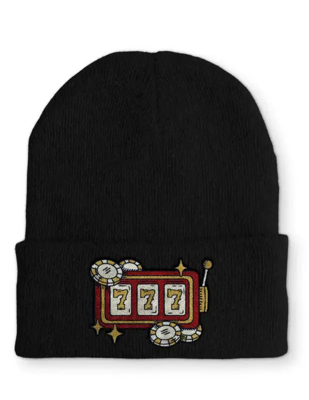 Slot Maschine Statement Beanie Mütze mit Spruch - tshirtladen - Mütze