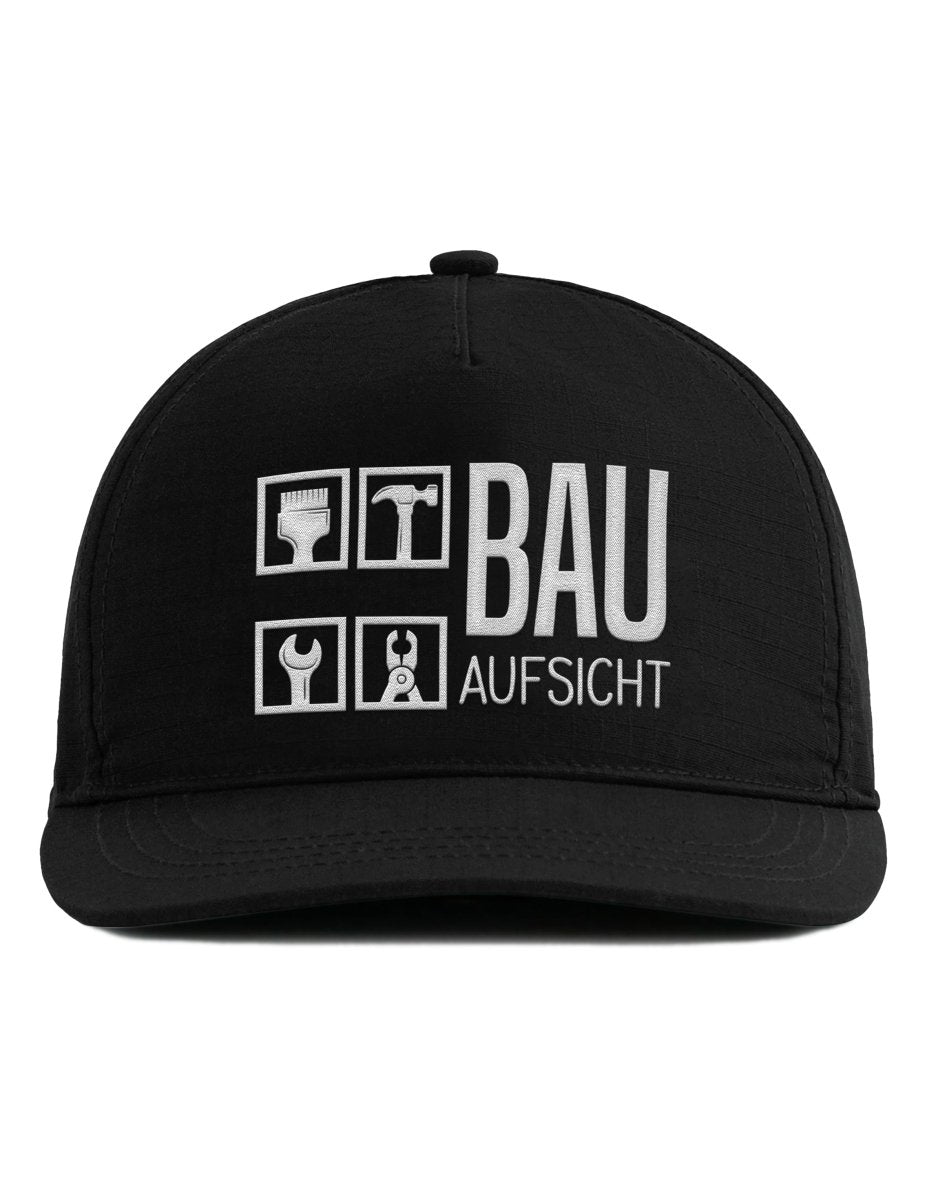 Snapback Cap – Bauaufsicht – Bestickt – Unisex Basecap - Schwarzer - Kaffee
