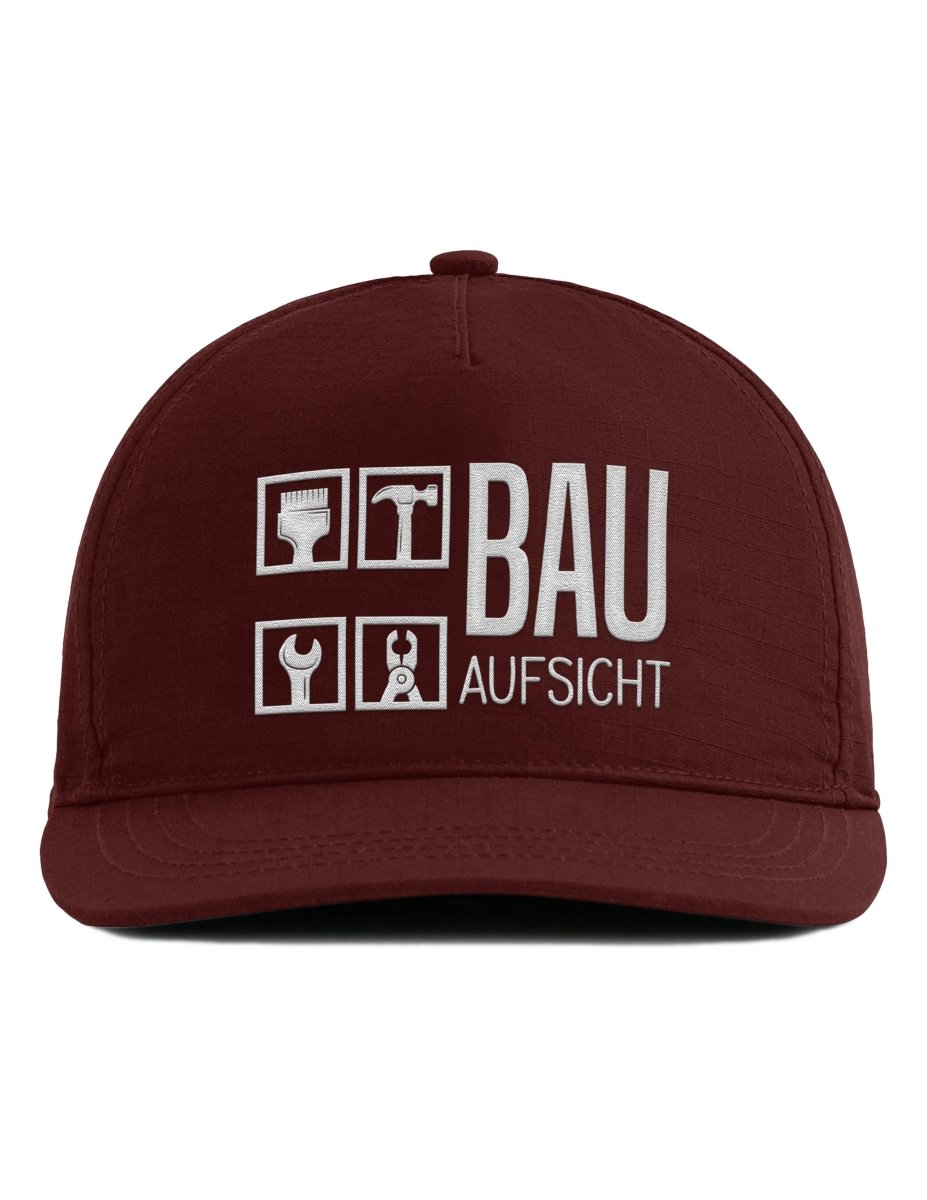 Snapback Cap – Bauaufsicht – Bestickt – Unisex Basecap - Schwarzer - Kaffee