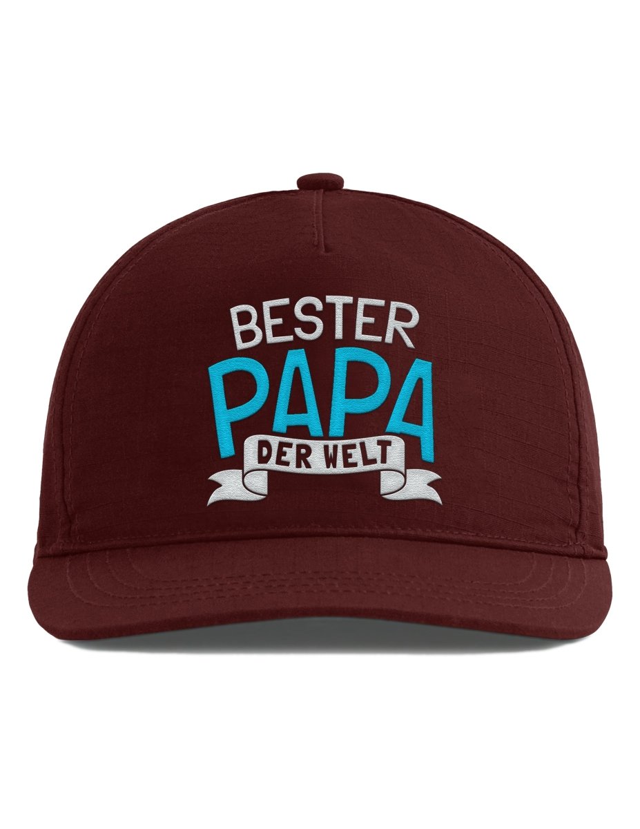 Snapback Cap – Bester Papa der Welt – Unisex Basecap – Bestickt - Schwarzer - Kaffee