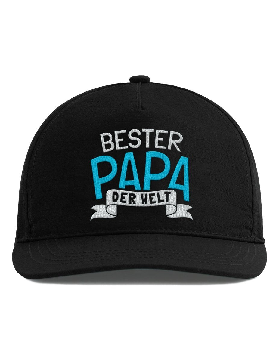 Snapback Cap – Bester Papa der Welt – Unisex Basecap – Bestickt - Schwarzer - Kaffee